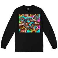 Black football tie dye gemstone sunflower Long Sleeve Tee - JahusDesignShop