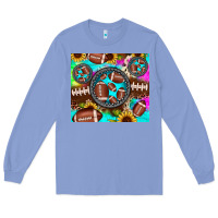 Colony Blue football tie dye gemstone sunflower Long Sleeve Tee - JahusDesignShop