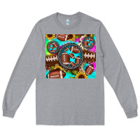 Heather Grey football tie dye gemstone sunflower Long Sleeve Tee - JahusDesignShop