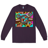 Plum football tie dye gemstone sunflower Long Sleeve Tee - JahusDesignShop