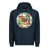 Navy educator of tiny humans round earring Premium Hoodie - BundleAndBundleShop