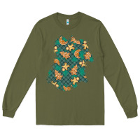 Army Green christmas gingerbread cookies patch Long Sleeve Tee - BundleAndBundleShop