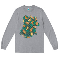 Heather Grey christmas gingerbread cookies patch Long Sleeve Tee - BundleAndBundleShop
