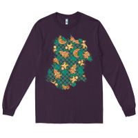 Plum christmas gingerbread cookies patch Long Sleeve Tee - BundleAndBundleShop