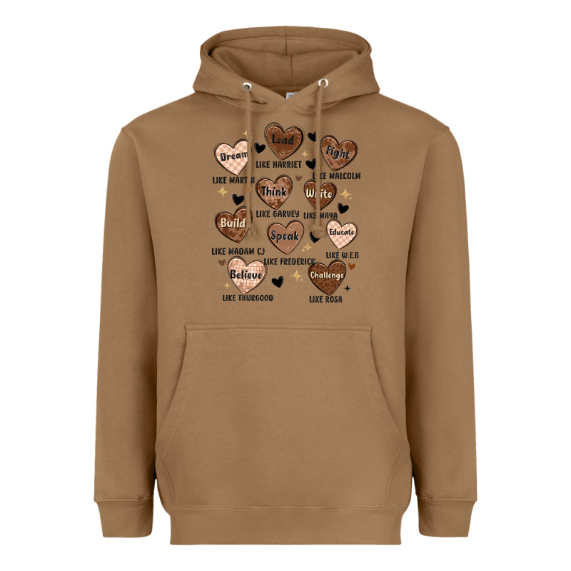 Black History Month Hearts Heavyweight Hoodie by MaliasSmallBusiness | Teevron