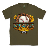 Army Green western baseball with sunflower Classic Tee - BundleAndBundleShop