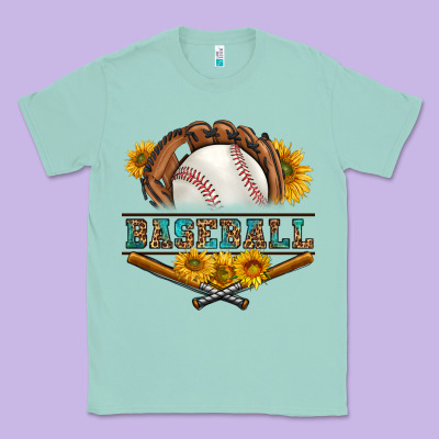 Western Baseball With Sunflower Classic Tee Designed By Bundleandbundleshop