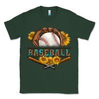 Sports Green western baseball with sunflower Classic Tee - BundleAndBundleShop