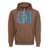Chestnut gemstone and pink leopard brushstrok Zipper Hoodie - AdoDesignShop