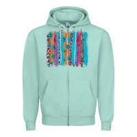 Seafoam gemstone and pink leopard brushstrok Zipper Hoodie - AdoDesignShop