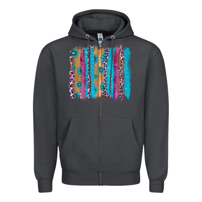 Gemstone And Pink Leopard Brushstrok Zipper Hoodie by AdoDesignShop | Teevron