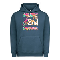 Pigment Midnight Navy Cool I Love Music Shirt Gifts Music Is My Second Language Urban Hoodie - Bettercallsaul