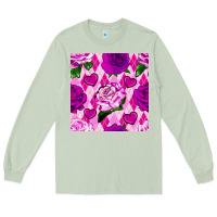 Matcha valentines day roses and diamond plaid seamless pattern Long Sleeve Tee - BundleAndBundleShop
