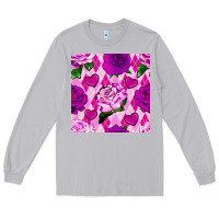 Moon Dust valentines day roses and diamond plaid seamless pattern Long Sleeve Tee - BundleAndBundleShop