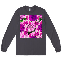 Smoke valentines day roses and diamond plaid seamless pattern Long Sleeve Tee - BundleAndBundleShop