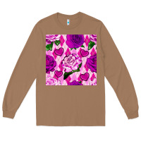 Toasted Coconut valentines day roses and diamond plaid seamless pattern Long Sleeve Tee - BundleAndBundleShop