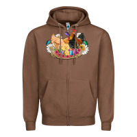 Chestnut easter coop animals farm chicken chiks rooster flowers butterfly Zipper Hoodie - Artiststas