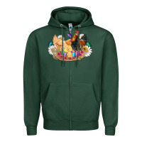 Sports Green easter coop animals farm chicken chiks rooster flowers butterfly Zipper Hoodie - Artiststas
