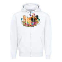 White easter coop animals farm chicken chiks rooster flowers butterfly Zipper Hoodie - Artiststas