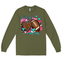 Army Green football mom Long Sleeve Tee - AdoDesignShop