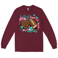 Burgundy football mom Long Sleeve Tee - AdoDesignShop