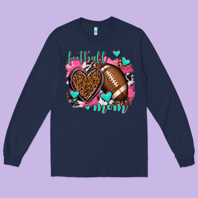 Football Mom Long Sleeve Tee Designed By Adodesignshop