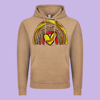 Softball Rainbow Vintage Hoodie Designed By Zillion Design Studio