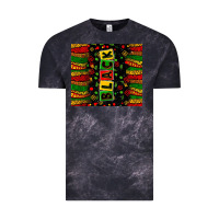 Cloud Black Black license letters  juneteenth Vintage Tee - Zillion Design Studio