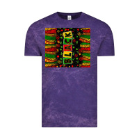 Cloud Purple Black license letters  juneteenth Vintage Tee - Zillion Design Studio