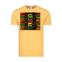 Vintage Mustard Black license letters  juneteenth Vintage Tee - Zillion Design Studio