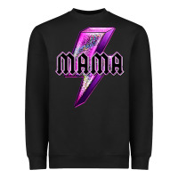 Black mama neon leopard lightning bolt Heavyweight Sweatshirt - texasbilliewilder
