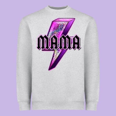 Mama Neon Leopard Lightning Bolt Heavyweight Sweatshirt Designed By Texasbilliewilder