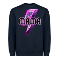 Navy mama neon leopard lightning bolt Heavyweight Sweatshirt - texasbilliewilder