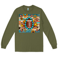 Army Green football cowhide sunflower Long Sleeve Tee - JahusDesignShop
