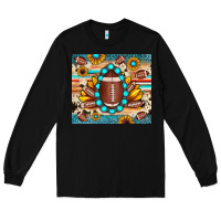 Black football cowhide sunflower Long Sleeve Tee - JahusDesignShop