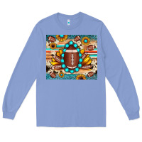 Colony Blue football cowhide sunflower Long Sleeve Tee - JahusDesignShop