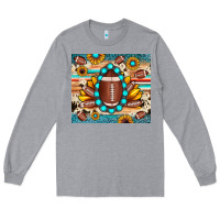 Heather Grey football cowhide sunflower Long Sleeve Tee - JahusDesignShop