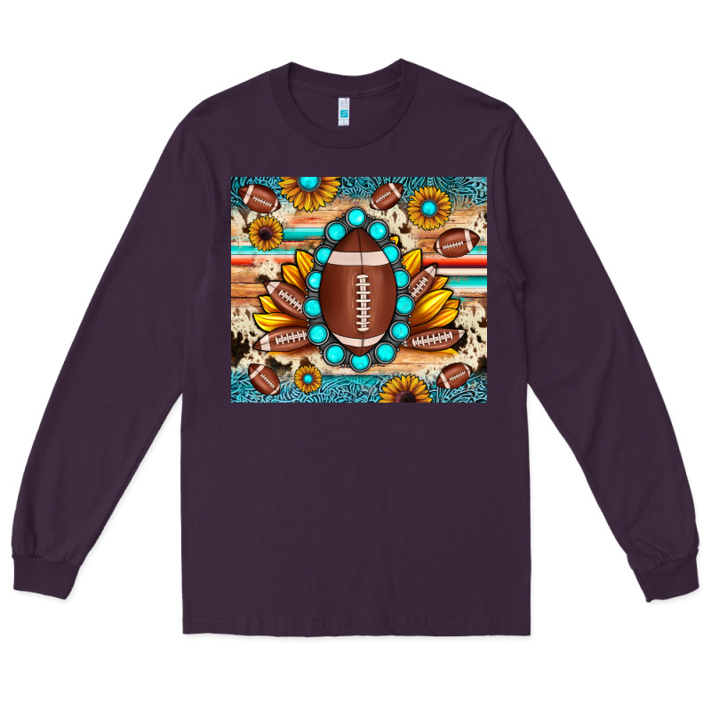 Football Cowhide Sunflower Long Sleeve Tee by JahusDesignShop | Teevron