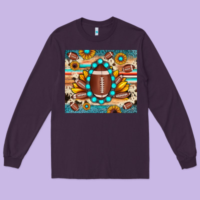 Football Cowhide Sunflower Long Sleeve Tee Designed By Jahusdesignshop