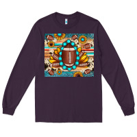 Plum football cowhide sunflower Long Sleeve Tee - JahusDesignShop