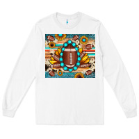 White football cowhide sunflower Long Sleeve Tee - JahusDesignShop
