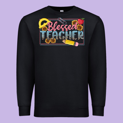 Blessed Teacher Premium Sweatshirt Designed By Maliassmallbusiness
