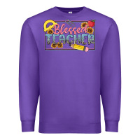 Purple blessed teacher Premium Sweatshirt - MaliasSmallBusiness