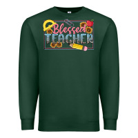 Sports Green blessed teacher Premium Sweatshirt - MaliasSmallBusiness