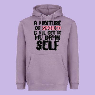 A Mixture Of Spoiled And Ill Get It My Damn Self Heavyweight Hoodie Designed By Maliassmallbusiness