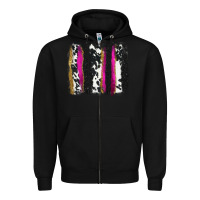Black cow , yellow and pink glitter brushstrokes Zipper Hoodie - AdoDesignShop