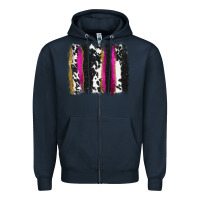 Navy cow , yellow and pink glitter brushstrokes Zipper Hoodie - AdoDesignShop