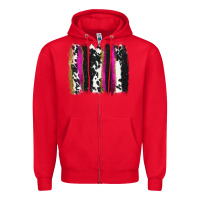Red cow , yellow and pink glitter brushstrokes Zipper Hoodie - AdoDesignShop