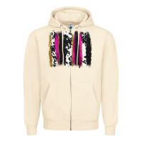 Sandshell cow , yellow and pink glitter brushstrokes Zipper Hoodie - AdoDesignShop