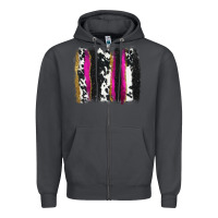 Smoke cow , yellow and pink glitter brushstrokes Zipper Hoodie - AdoDesignShop